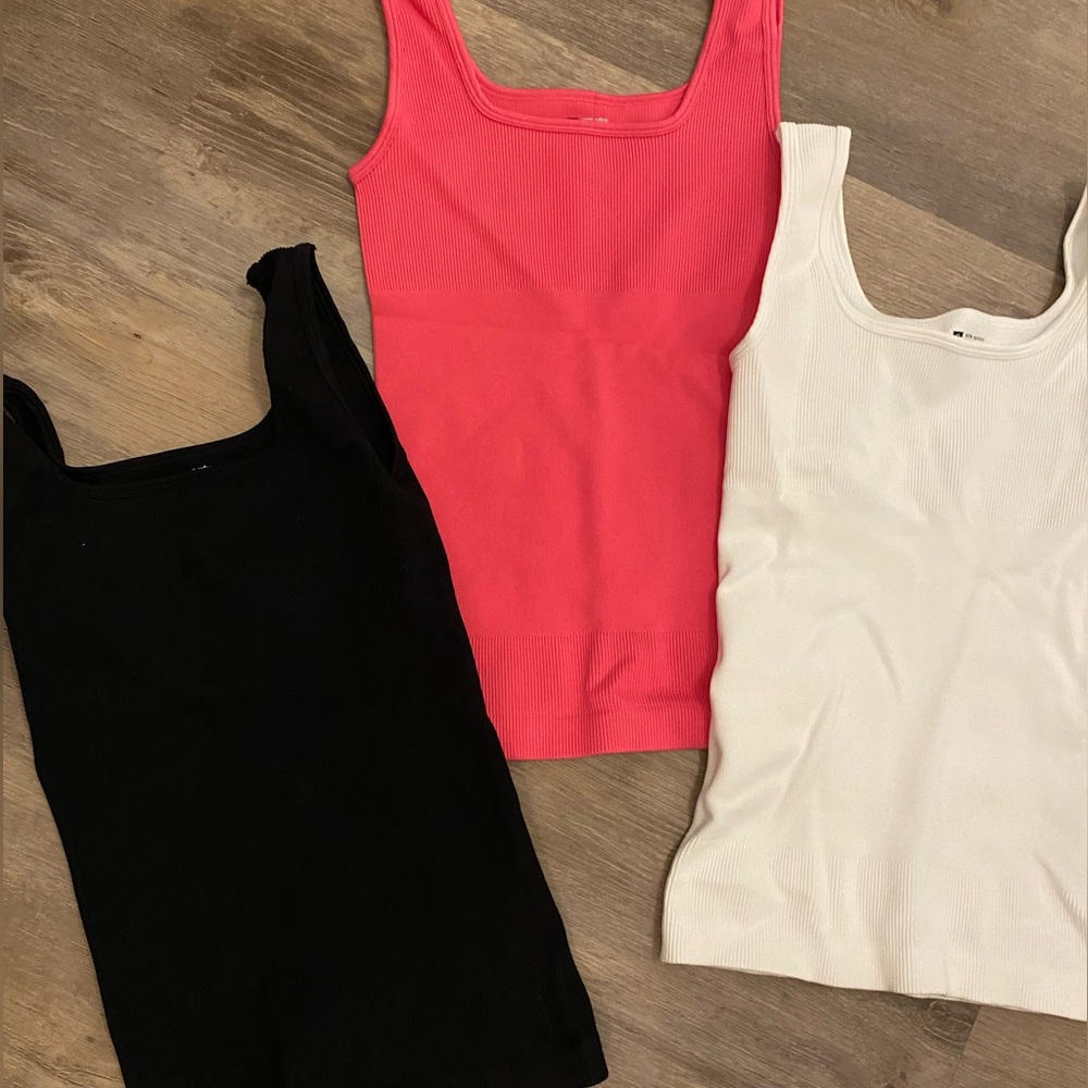 Women's Ribbed Tank Top - Black, Pink, White